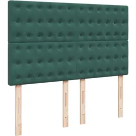 vidaXL Boxspringbett 140 x 200 cm Dunkelgrün