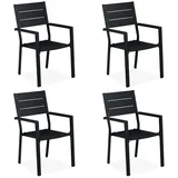 Relaxdays Gartenstuhl 4er Set 90 x 0 x 0 cm schwarz