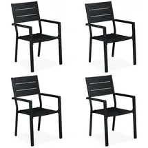 Relaxdays Gartenstuhl 4er Set 90 x 0 x 0 cm schwarz