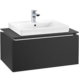 Villeroy & Boch Legato Waschtischunterschrank B678L0PD 80x38x50cm, mit LED-Beleuchtung, Black Matt Lacquer