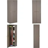 Vidaxl - Gartenschrank Braun 65x45x172 cm pp Holz-Optik - Gartenschrank - Aufbewahrungsraum - Außenmöbel - Polypropylen - Braun - Home & Living
