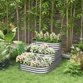 Outsunny Hochbeet 158 x 109 x 82 cm Silber