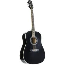 J & D D-80 BK Westerngitarre, Akustik-Gitarre Anfänger und Einsteiger, Acoustic Guitar, Dreadnought mit schwarzer Hochglanz Fichtendecke