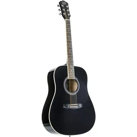 J & D D-80 BK Westerngitarre, Akustik-Gitarre Anfänger und Einsteiger, Acoustic Guitar, Dreadnought mit schwarzer Hochglanz Fichtendecke
