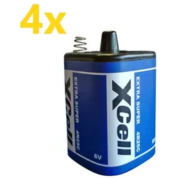 4x XCell 4R25 6V-Block Batterie SET - 6 Volt 9500 mAH