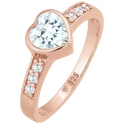 Elli Herz Symbol Verlobung Zirkonia 925 Sterling Silber Ringe   Damen 