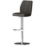 Höffner Barhocker Leder ¦ schwarz ¦ Maße (cm): B: 41 H: 89 T: 52.0