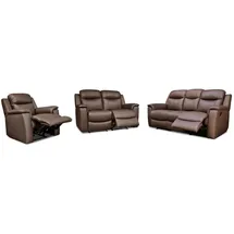 vente-unique Ledergarnitur Relax 3+2+1 - Braun - EVASION