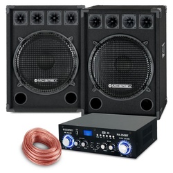 McGrey PA Komplettset DJ Anlage Party-Lautsprecher (Bluetooth, 800 W, Partyboxen 38cm (15 zoll) Subwoofer 2-Wege System – inkl. Endstufe) schwarz