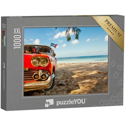 puzzleYOU Puzzle Puzzle 1000 Teile XXL „Oldtimer am Strand Cayo Jutias auf Kuba“, 1000 Puzzleteile, puzzleYOU-Kollektionen Autos