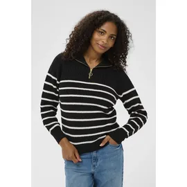 Kaffe Strickpullover KAlioa Schwarz / Weiß XXL