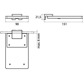 EMCO system2 LED-Spiegel-Klemmleuchte dimmbar Chrom 4-6 mm