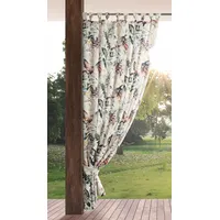 Eurofirany Garden Outdoorvorhäng mit Schlaufenschal- 1 STK. Abnehmbaren Schlaufen, Sonnenschutz Sichtschutz Winddicht Wasserdicht Vorhäng für Pavillon Terrasse Pergola, 155x240 cm, Grau Aufdruck