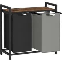 VASAGLE Wäschekorb 2 Fächer, Wäschekorb mit Ablage, 73 x 33 x 72 cm,