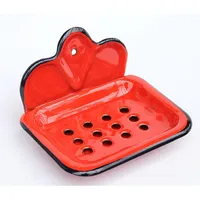DanDiBo Ambiente DanDiBo Seifenhalter Rot Seifenschale 13 cm emailliert