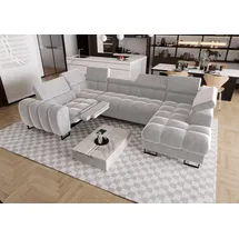 Fun Möbel Wohnlandschaft Stoff 2-Sitzer Grau