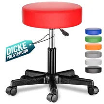 CASARIA Rollhocker Kunstleder Rot