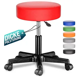CASARIA Rollhocker Kunstleder Rot