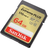 SanDisk Extreme PLUS R170/W80 SDXC 64GB, UHS-I U3, Class 10 (SDSDXW2-064G-GNCIN)