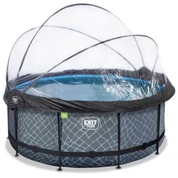 EXIT Swimming Pool Premium Ø 360 x 122 cm grau inkl. Sonnendach