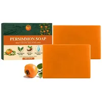 Rhoms Persimmon Soap,Persimmon Kernseife Natur, Kaki Feste Seifen, Seife für Gesicht und Körper, Porenverkleinerung, Tiefenreinigung, Feuchtigkeitsspendend, Kaki Soap für Sehr Trockene Haut (2PC)