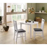 OTTO home Esstisch Fullerton, weiß lackiert, B/T 80 x 80 cm, Ansteckplatte separat bestellbar weiß