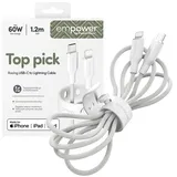 Panzer Glass empower by PanzerGlass Racing 60W USB-C to Lightning Kabel 1,2m Silber Weiß