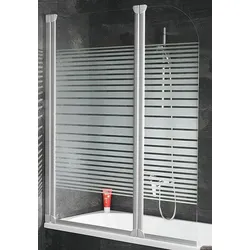 Schulte Badewannenfaltwand Komfort – 2-tlg., 3 mm ESG, 114 × 140 cm, teilgerahmt, Weiß