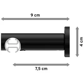 Interdeco Gardinenstange, Schwarz Metall, 300 cm Wohntextilien, Gardinen Ø Vorhänge, Gardinen-Stangen