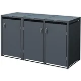 ML-Design Mülltonnenbox Anthrazit, Metall, 240 L, Rechteckig, 80x116.3x200 cm, Aufbewahrung & Schutzhüllen