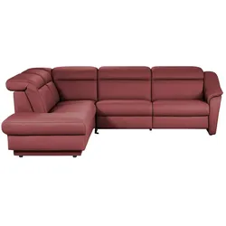 himolla Ecksofa Leder 9707 , rot , Maße (cm): B: 275 H: 84 T: 245.0
