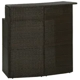 vidaXL Garten-Bartisch Braun 120x55x110 cm Poly Rattan