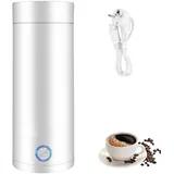 SPORWAY Mini Wasserkocher Reisewasserkocher Tragbarer: 400ml 300W Wasserkocher Klein Reise Wasserkocher, 3-in-1 Edelstahl Mini Wasserkocher für Unterwegs Milch Kaffee Wasser Teezubereitung (Weiß)