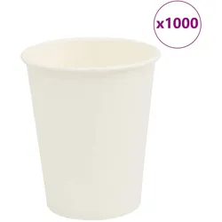 Pappbecher 1000 Stk. 8oz 200ml Weiß