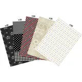 Décopatch Großpackung mit 100 Blatt -Papier 30x40cm schwarz weiß & silber MP013C