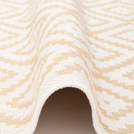 Pergamon In & Outdoor Flachgewebe Sisaloptik Natur, Terrasse und Balkon, Teppich Valencia Fliesenoptik Beige Creme in 5 Größen