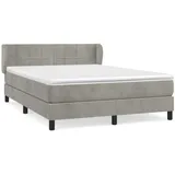 vidaXL Boxspringbett mit Matratze Hellgrau 140x200 cm Samt