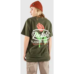 Petals and Peacocks Flower Shop T-Shirt olive Gr. L