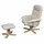 Mendler Relaxsessel M56 Kunstleder 80 x 100 x 80 cm Creme mit Hocker