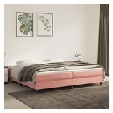 vidaXL Boxspringbett mit Matratze Rosa 200x200 cm Samt