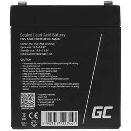 GreenCell Green Cell® AGM 12V 5Ah Akku VRLA Blei-Batterie Bleiakku Ersatzakku Gelakku Akkubatterie Zyklenfest Unbemannt Spielzeug, Elektro Spielzeug| Alarm...