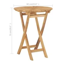vidaXL Gartentisch Klappbar Ø 60 cm Massivholz Teak