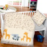 Bestlivings Kinder Bettwäsche 100 x 135 cm & 40 x 60 cm - Koala & Giraffe