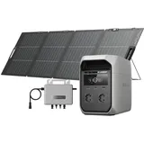EF ECOFLOW DELTA 3 Classic mit 220W Solarpanel, 0% VAT STREAM Mikrowechselrichter 800W, Tragbare Powerstation 1024Wh, 1800W AC (3600W Spitze), LiFePO4, Solargenerator für Wohnmobil, Camping, Zu Hause