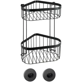 Wenko Eckregal 2 Etagen Mod. Classic Plus Black mit Adapter,