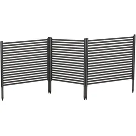 garveelife Zaun-Set 270 x 124 cm Schwarz/Metall