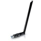 CSL - WLAN Adapter 1200MBit/s - 2,4Ghz + 5Ghz - Dual Band - 5 dBi externe Antenne - Mini WiFi Stick 1200 MBit/s - Wireless LAN - USB 3.2 Gen.1 Netzwerk Dongle - Für PC Desktop Laptop - auch Windows 11