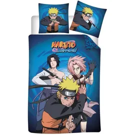 COFI Naruto Bettwäsche Set blau 140 x 200 cm + 63 x 63 cm