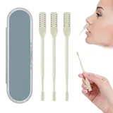 Nasenhaarschneider,2-In-1-Nasenhaarschneider,Nose Hair Trimmer,Doppelseitiges Nasenhaarmesser,360° Drehbarer Nasenhaarschere mit Box,Gesichtshaartrimmer,Nasenlochhaarentferner-Werkzeug (3pcs,Gelb)