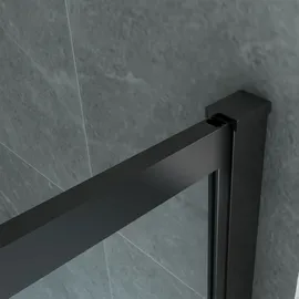 Aloni Duschwand Duschabtrennung schwarz-mattes Profil 8mm 900x2000mm